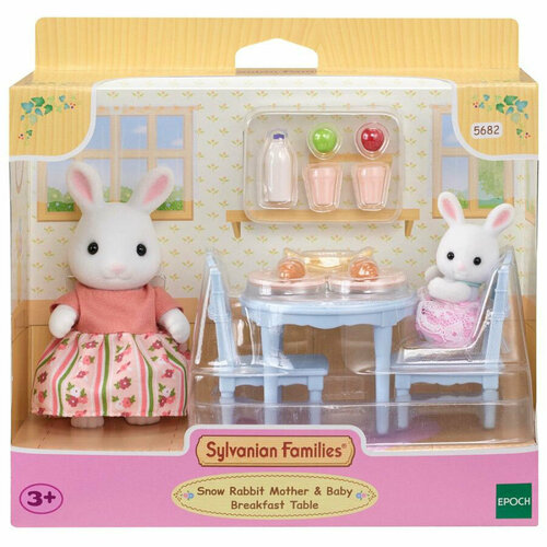 фото Sylvanian families сильваниан фэмилис sylvanian families столик для завтрака мамы и малыша снежных кроликов 5682 с 3 лет