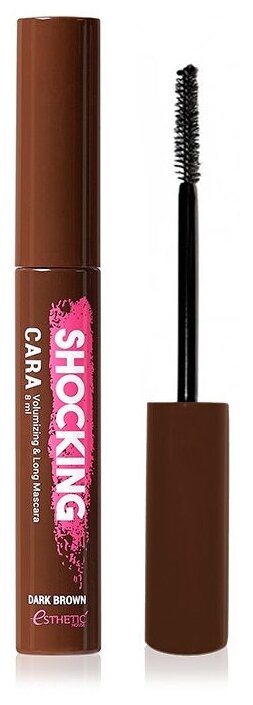 Esthetic House Тушь для ресниц Shocking Cara Volumizing and Long Mascara, dark brown