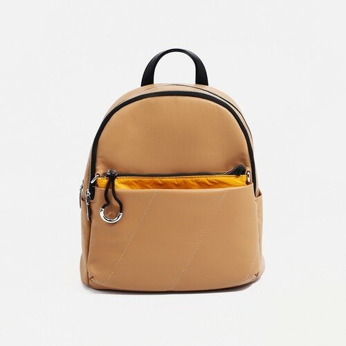Рюкзак-сумка 7797, 28*13*29, отд на молнии, н/карман, бежевый/желтый