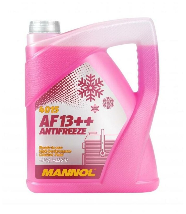 4015 MANNOL Antifreeze AF13++ 5 л. Готовый раствор охлаждающей жидкости антифриз красный