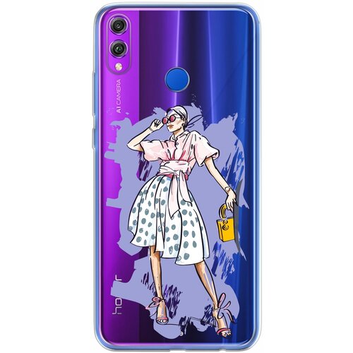 Силиконовый чехол Mcover для Huawei Honor 8X с рисунком Девушка в платье силиконовый чехол mcover для huawei honor 8x с рисунком девушка сладкая аниме