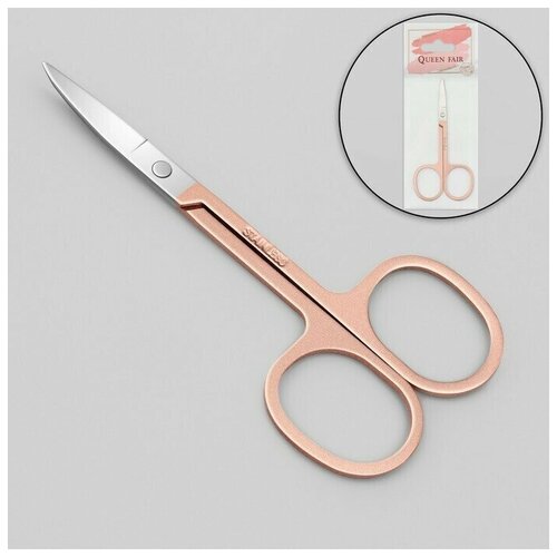 Ножницы маникюрные узкие загнутые 85 см цвет серебристыйрозовое золото 650₽