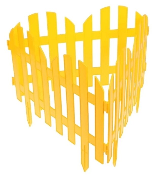 Забор декоративный пластмасса, Palisad, №4, 28х300 см, желтый, ЗД04 - фотография № 3