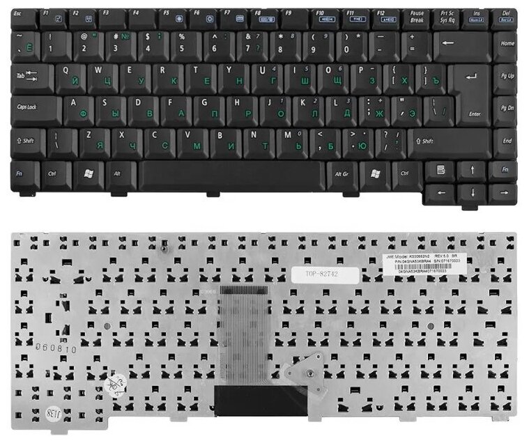 Клавиатура для ноутбука Asus A3000 A6 G1S Z9 Series. Г- образный Enter. Черная без рамки. PN: K000962V1
