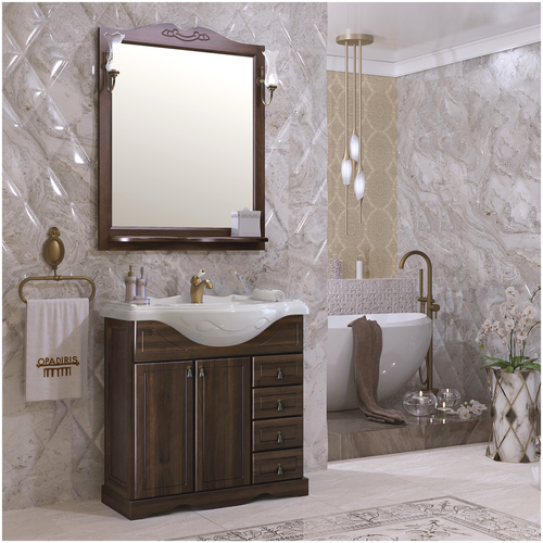 фото Мебель для ванной opadiris клио 85 (тумба с раковиной + зеркало)
