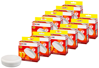 Упаковка светодиодных ламп 10 шт. In Home LED-GX53-VC (4690612020754), GX53, GX, 10Вт, 3000 К