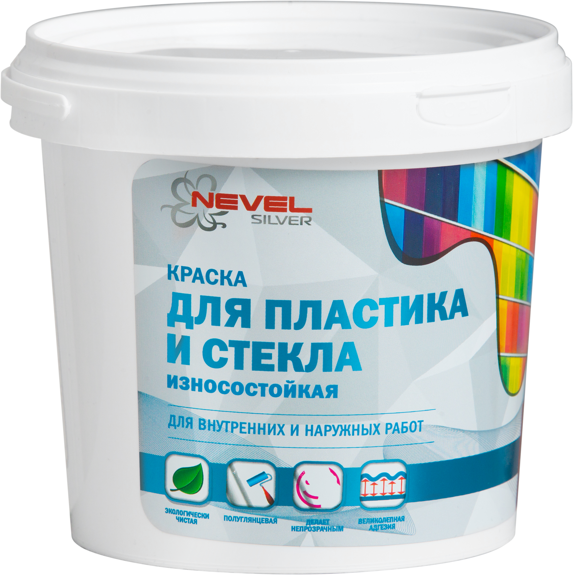 Краска по стеклу и пластику Nevel Silver 1 кг