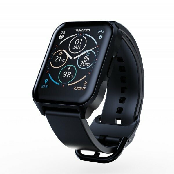 Умные часы Motorola Moto Watch 70 черные, с черным ремешком