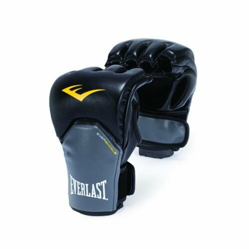 перчатки тренировочные everlast pro style grappling lxl серые Перчатки Everlast Competition Style MMA LXL черные/серые