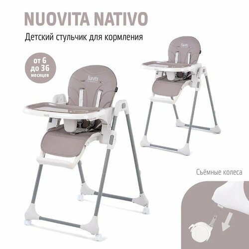 Стульчик для кормления NUOVITA NATIVO (Grigio scuro/Темно-серый) чехол на детские стульчики для кормления nuovita grigio scuro темно серый