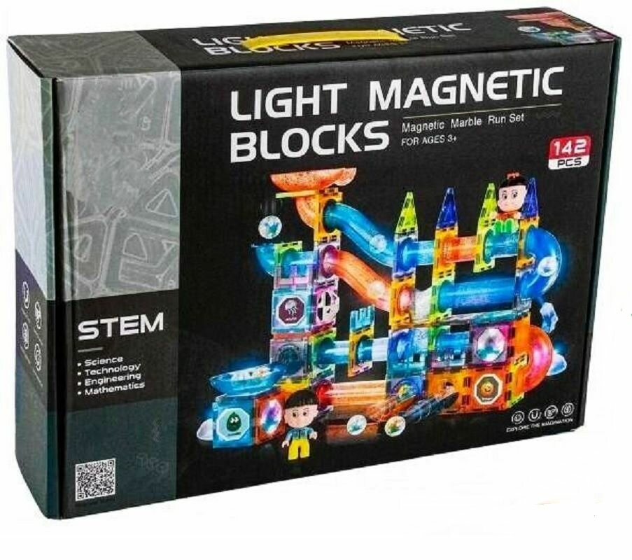 Конструктор Магнитный лабиринт 142 детали / Light Magnetic Blocks
