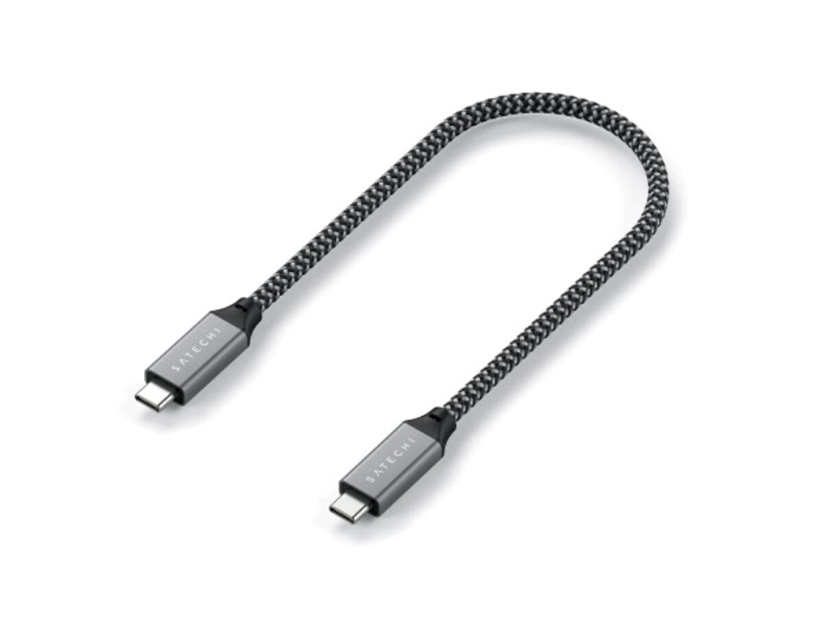 Кабель Satechi USB4 C-TO-C CABLE (0.25м) для зарядки и передачи данных (до 100W), Серый космос, ST-U4C25M