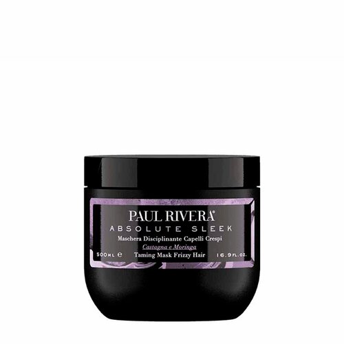 PAUL RIVERA ABSOLUTE SLEEK FRIZZY HAIR MASK, 500 ML-Дисциплинирующая маска для кудрявых волос с экстрактами каштана и моринги, 500 мл