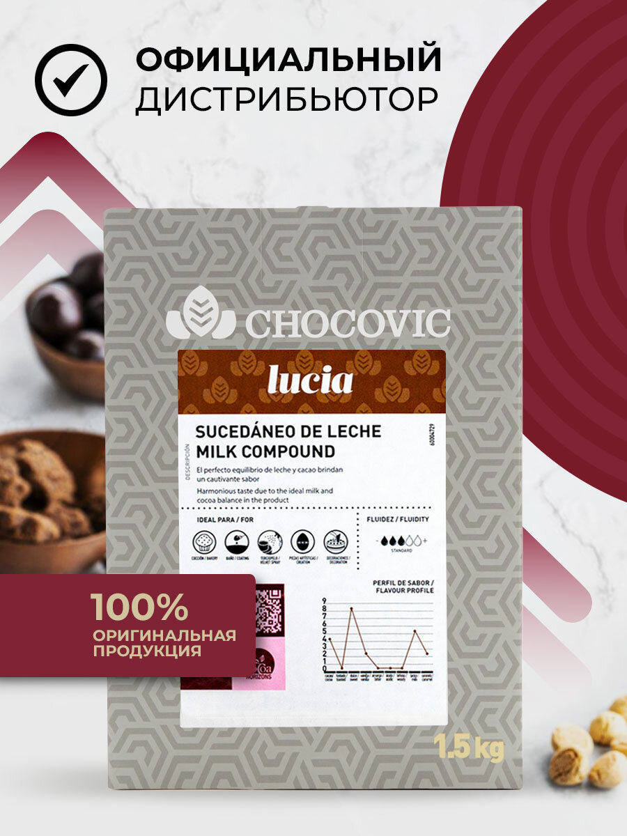 Молочная глазурь LUCIA 7,2% какао в табл. Chocovic от Barry Callebaut 1,5