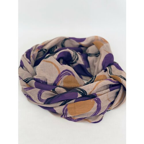 Шарф Girandola,150х70 см, лиловый, горчичный шарф стильный асимметричный