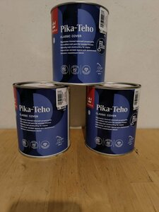 Краска акриловая Tikkurila Pika-Teho влагостойкая матовая белый 0.9 л 1.17 кг