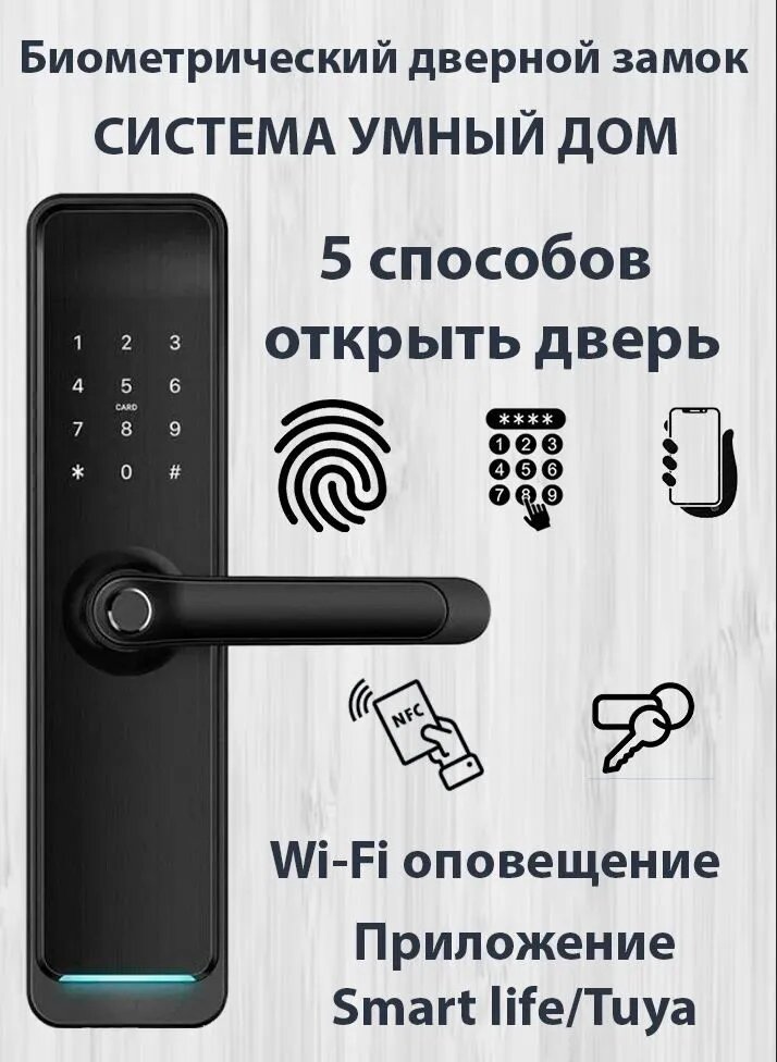 Умный биометрический электронный дверной замок "АваИИД V4" Smart life
