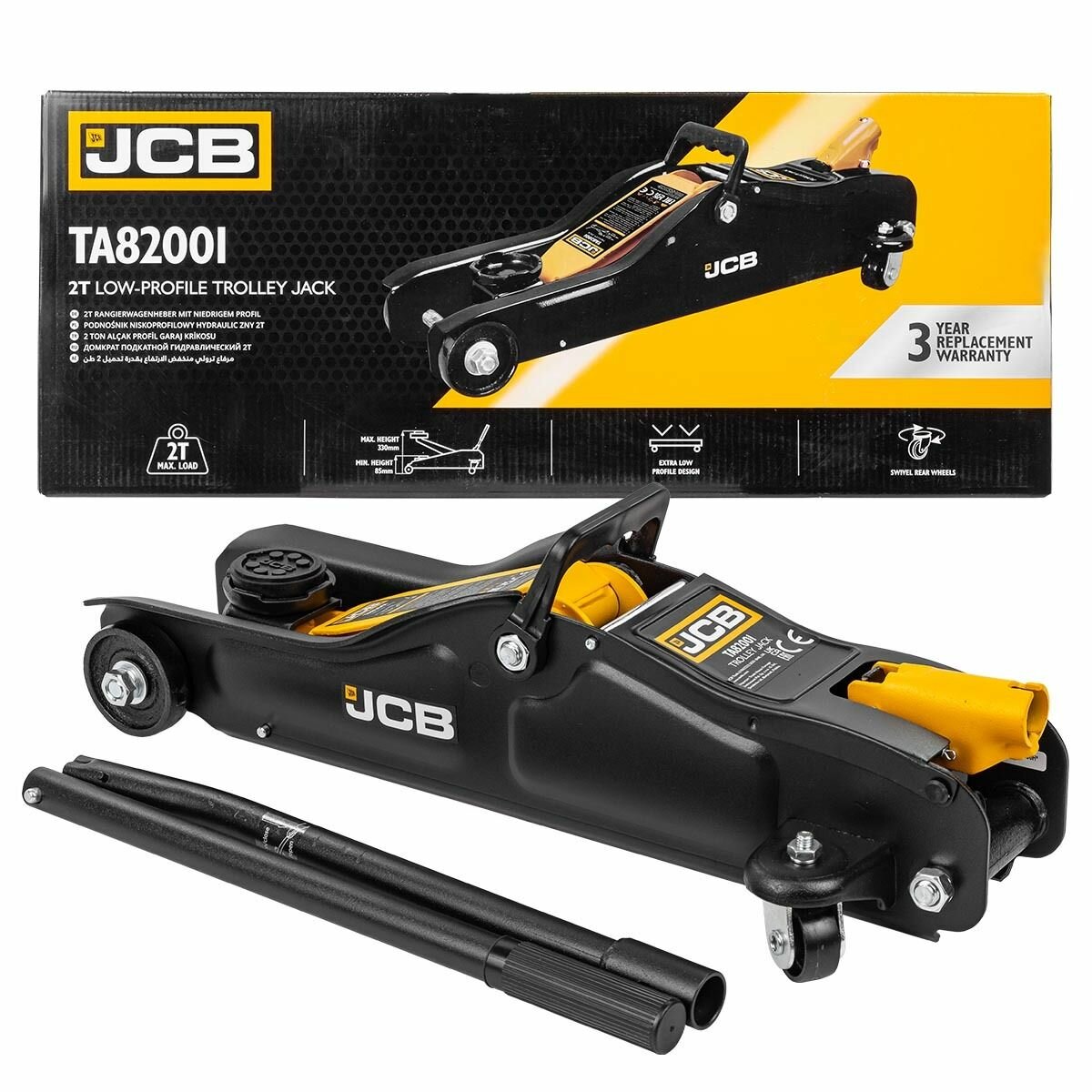 фото Домкрат подкатной гидравлический 2т JCB JCB-TA82001