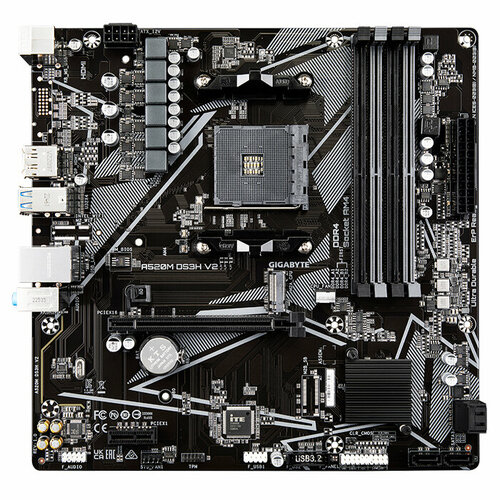 Материнская плата Socket-AM4 Gigabyte A520M DS3H V2 A520 4xDDR4 PCI-E16x M2 GLan USB32 mATX 1339900₽