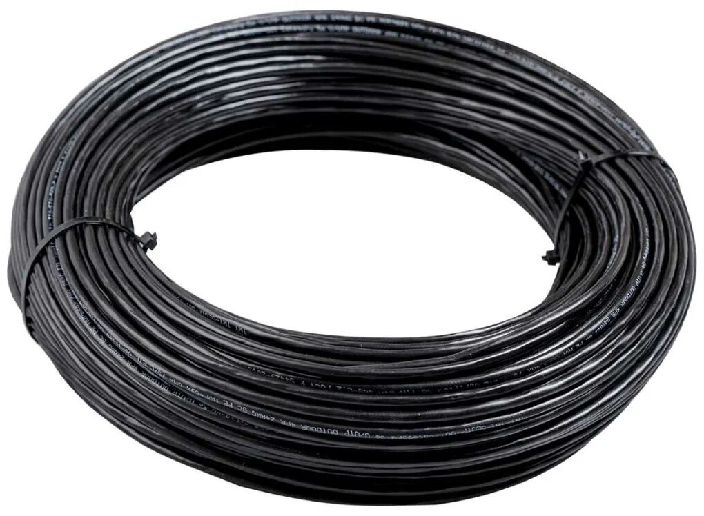 Внешний интернет кабель (витая пара) TWIST 100 метров уличный для наружной прокладки Cu (чистая медь класс А) U/UTP PE 2 пары (4 жилы) Cat.5е 24AWG outdoor 100м