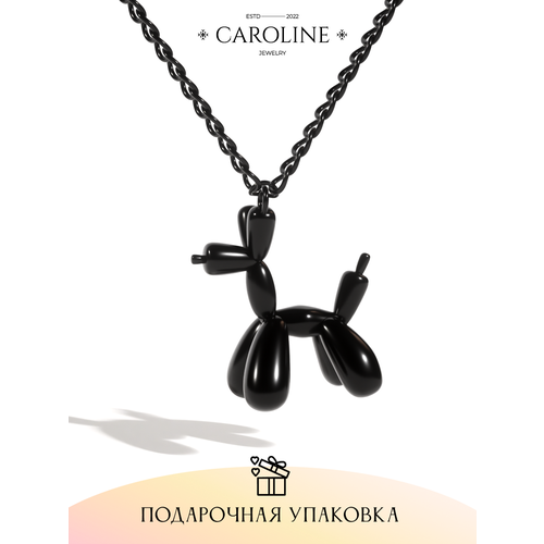 фото Колье caroline jewelry, длина 61 см, черный