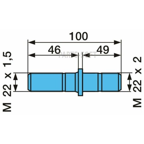 BPW 0329623150 0329623150_0329623151 шпилька колесная M22x15-M22x2 1004546 BPW 1210₽