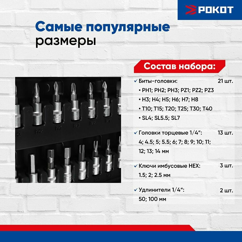 Рокот Набор автомобильных инструментов, 46 предметов