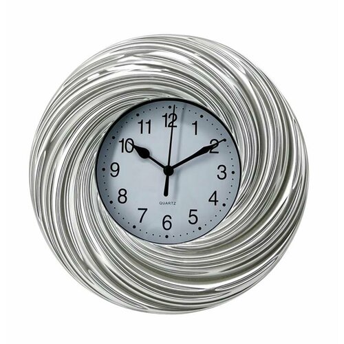 Часы настенные, 25,2 см серый, серый металлик