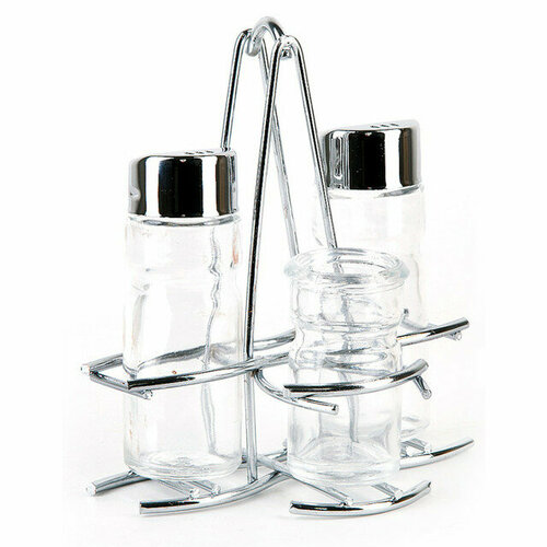 Набор для специй nouvelle daily 3 предмета на подставке стекло металл 1437₽