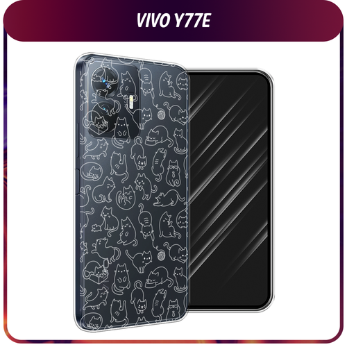 Силиконовый чехол на Vivo Y77e / Виво Y77e Шкодливые котики, прозрачный силиконовый чехол на vivo y77e виво y77e игровой фон