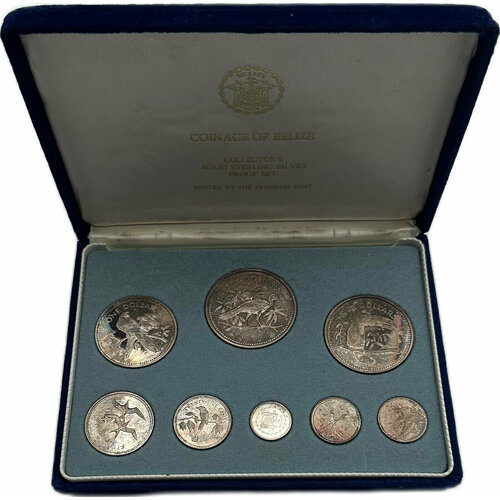 Годовой набор монет 1, 5, 10, 25, 50 центов 1, 5, 10 долларов 1974 PROOF Белиз памятная памятная королева на колышке величество королева елизавета ii сувениры украшения королева елизавета ii