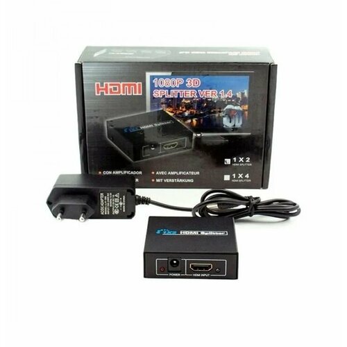 Адаптер - разветвитель 4K HDMI Splitter 1x2 разветвитель, черный 1x2 hdmi splitter t 1080p 4k hdcp stripper 3d splitter power signal amplifier 1 in 2 ou hdmi splitter for hdtv dvd ps3 xbox