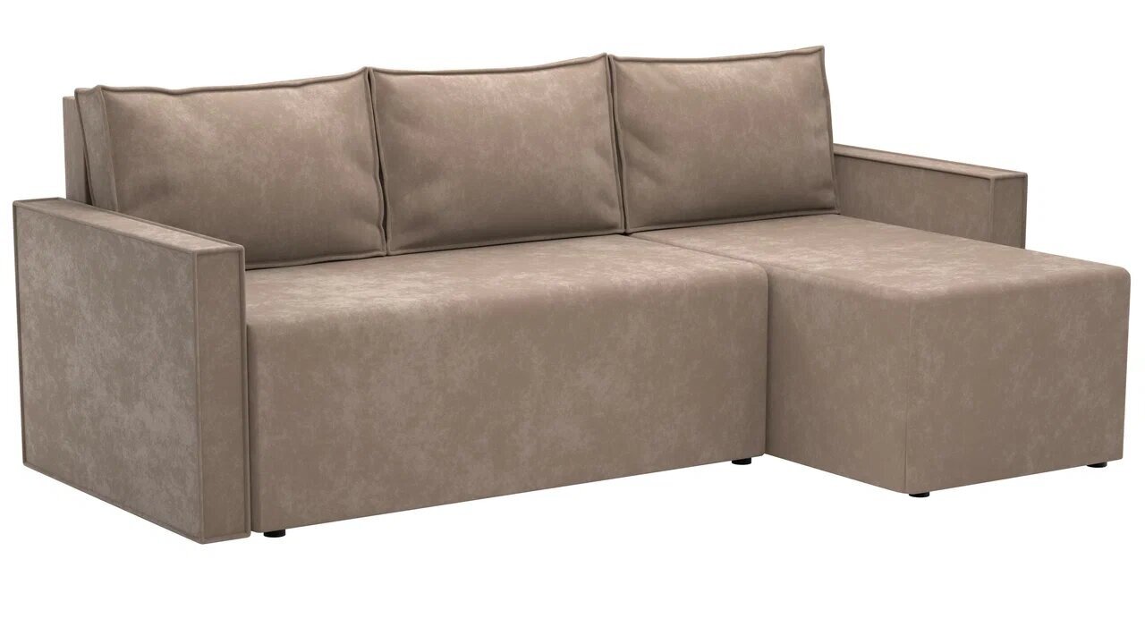 фото Угловой диван Komfort S Берта Велюр Бежевый