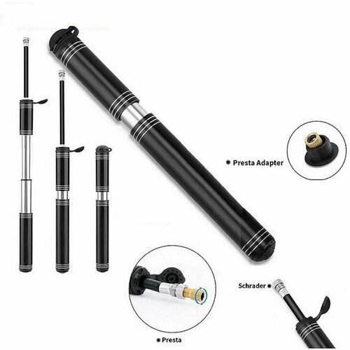 Насос BeePump алюминиевый телескопический с выдвижным шлангом 24х245 мм 110000₽