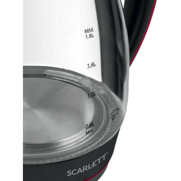 Чайник электрический Scarlett SC-EK27G71 черный/красный, стекло - фото №15