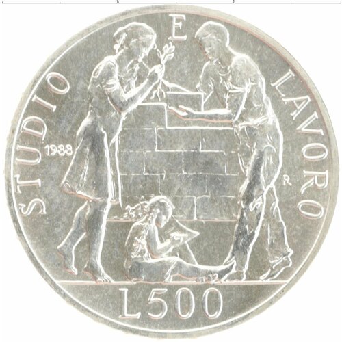 Клуб Нумизмат Монета 500 лир Италии 1988 года Серебро 100 лет со дня смерти Джованни Боско