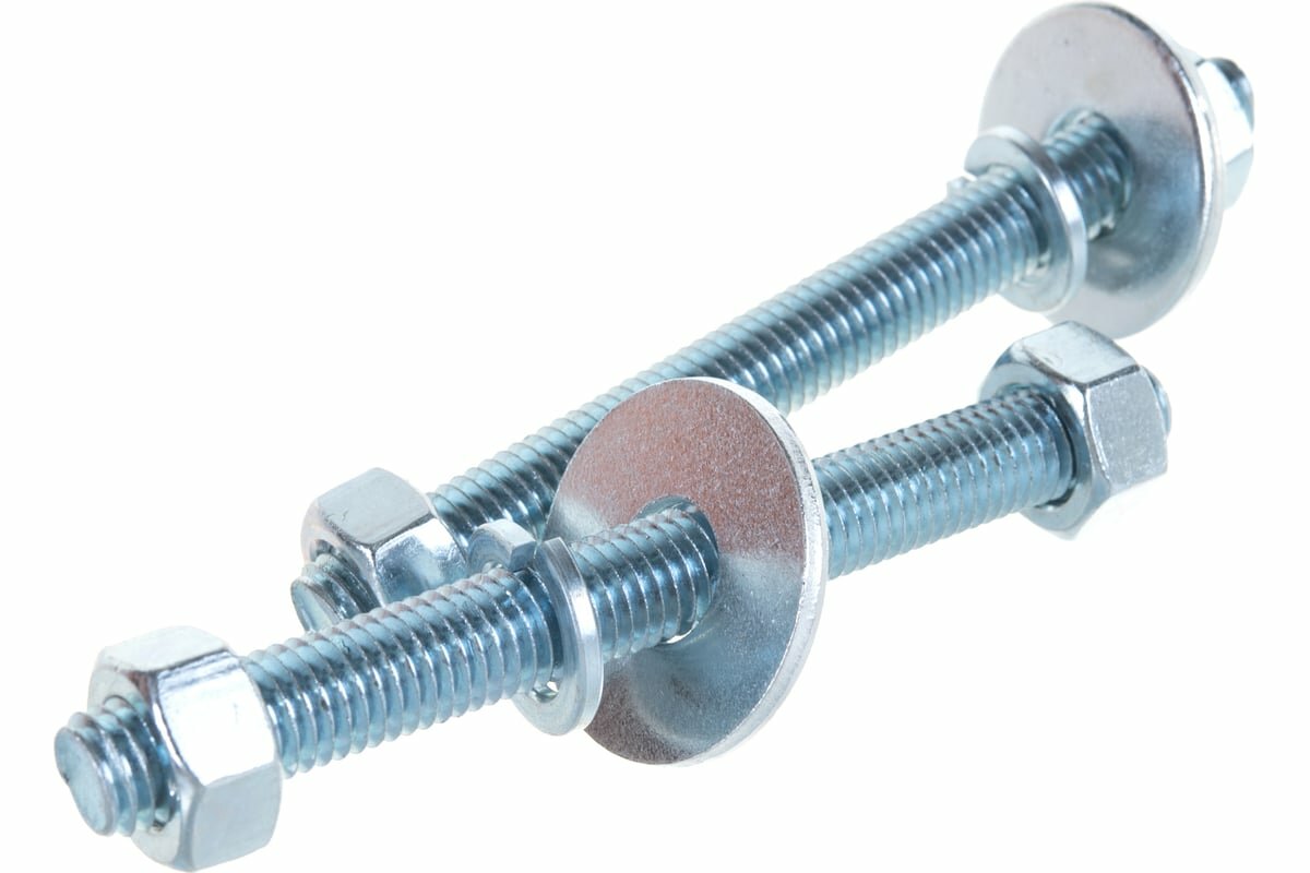 Европартнер шпилька DIN976 М12x120 в комплекте гайки DIN934 шайбы DIN9021 и DIN127, 2 шт