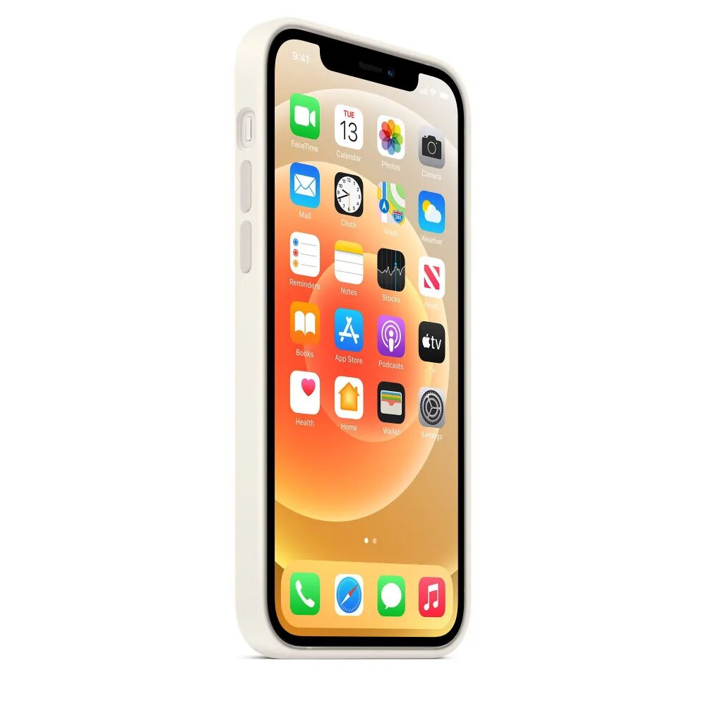 Чехол силиконовый MagSafe для iPhone 12 / 12 Pro White с анимацией NFC, Silicone case MagSafe для айфон 12 / 12 про - Белый — фото 1