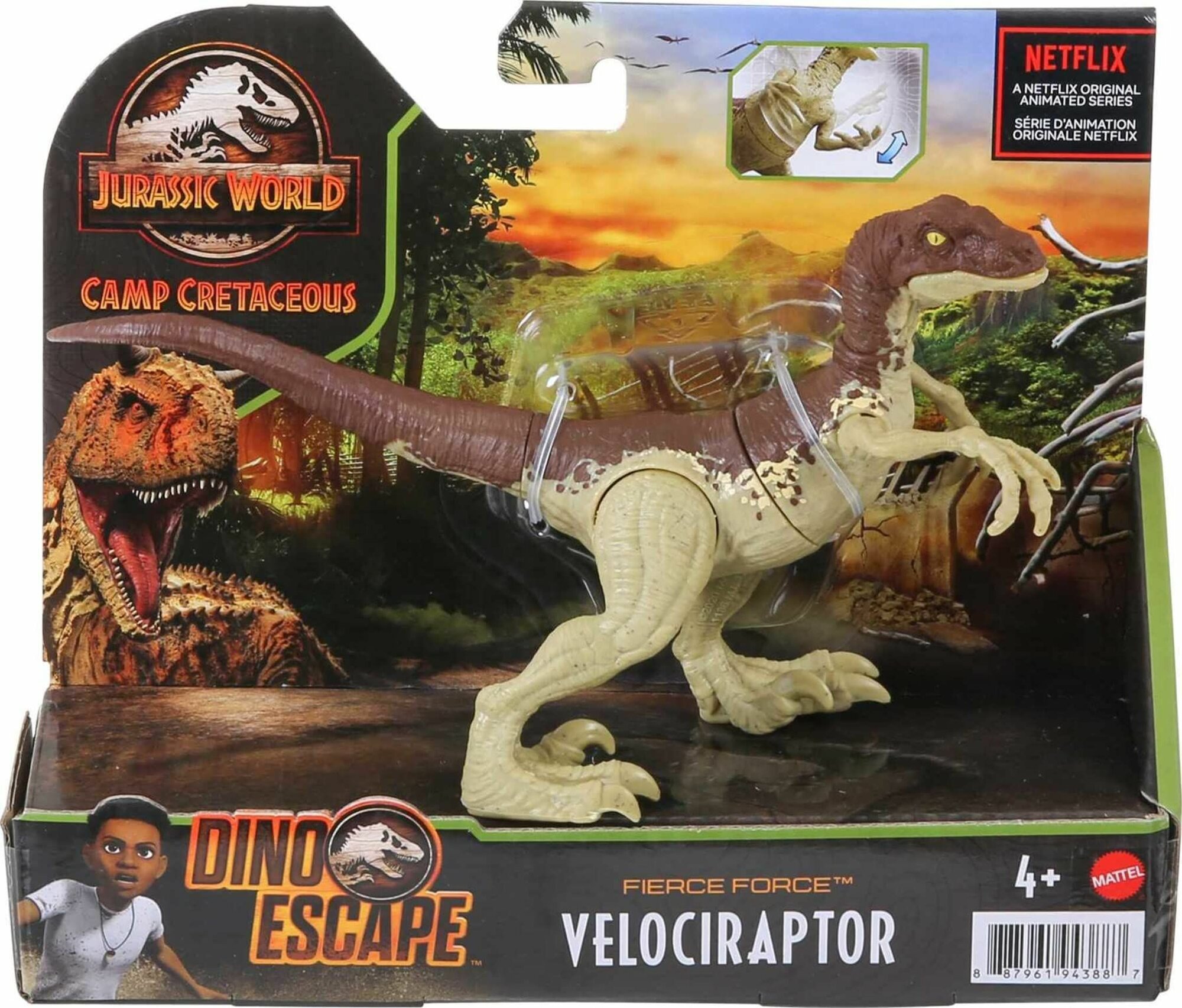 Фигурка динозавра Velociraptor Fierce Force Свирепая сила Mattel Jurassic World