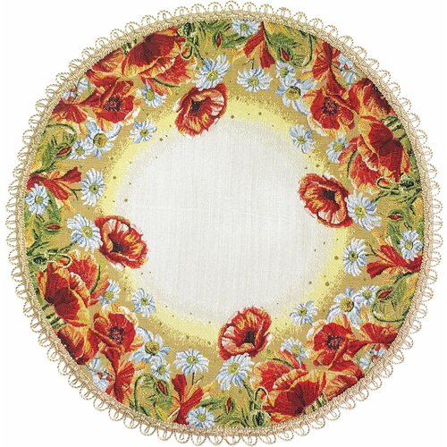 Салфетка для сервировки стола Улица гобеленов, маковое поле D48 см круглая, гобелен