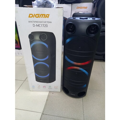 Портативная колонка Digma D-MC1720 80Вт с караоке Bluetooth FM USB micro SD черный 10798₽