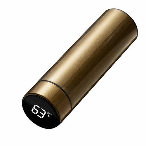 Термос с дисплеем нержавеющая сталь алюминий 500ml золотой 369₽