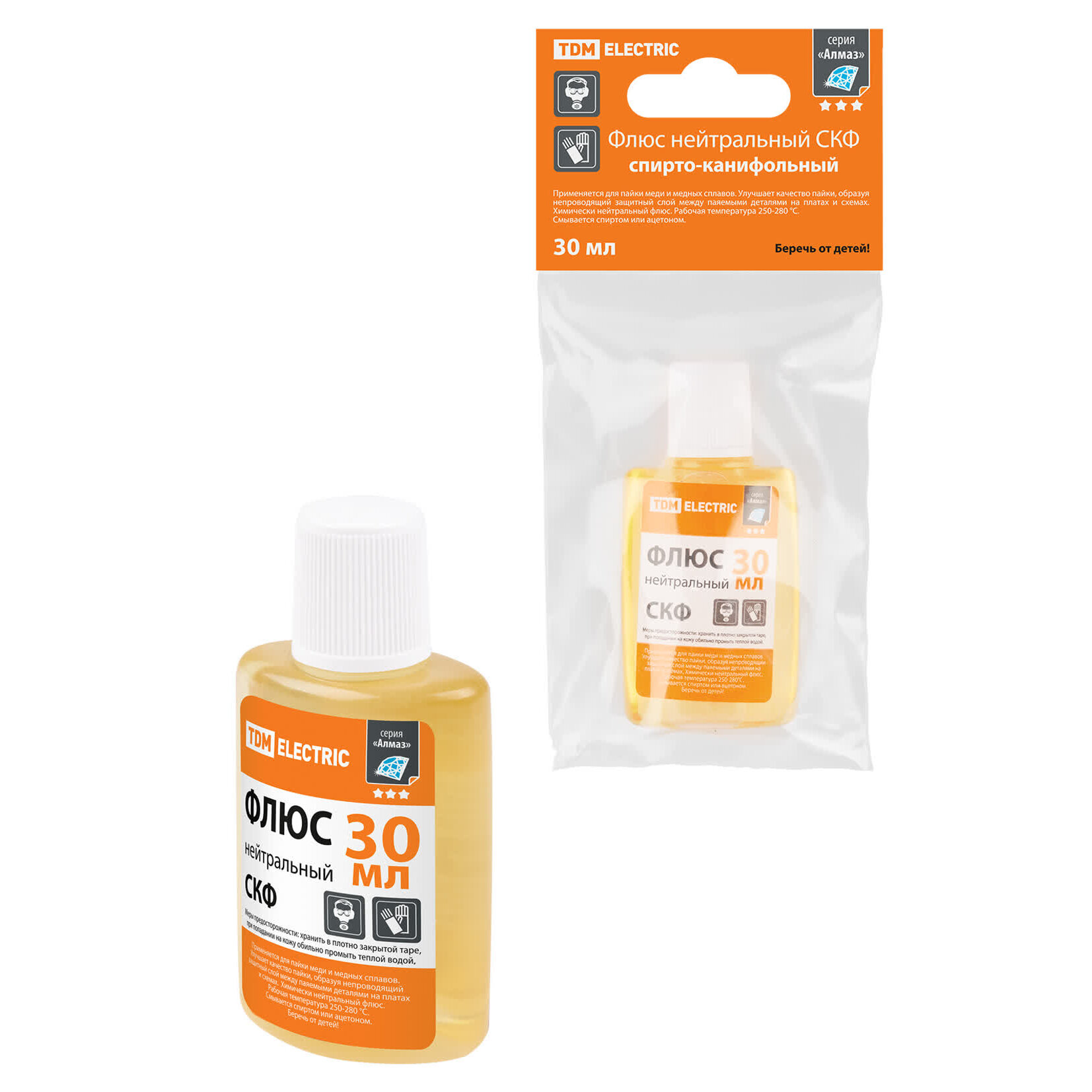 Флюс нейтральный СКФ спирто-канифольный 30 мл дозатор инд. упаковка серия 