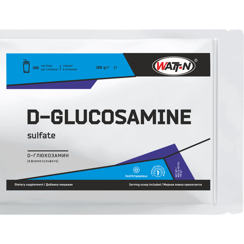 WATT NUTRITION D-Глюкозамин сульфат для суставов, нейтральный вкус, 100 гр, порошок