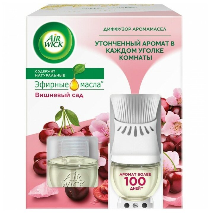 Эир Вик Вишневый Сад / Air Wick - Диффузор аромамасел со сменным флаконом 19 мл