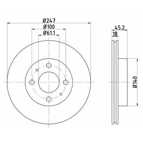 фото Тормозной диск nisshinbo nd2021k для nissan almera i, presea