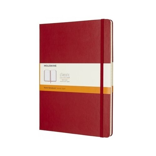 Блокнот Moleskine Classic XLarge (в линейку) красный записная книжка moleskine classic нелинованная xlarge 19х25 см красная
