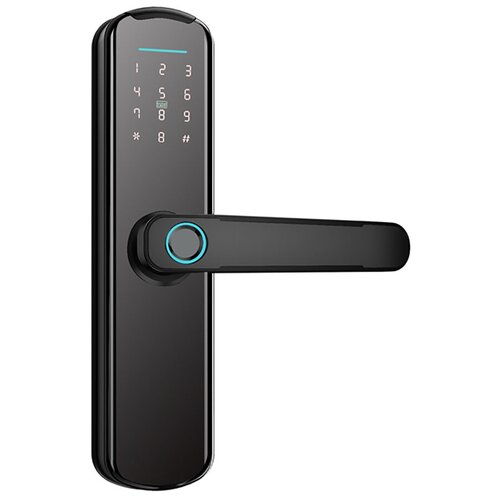 дверной электронный умный кодовый замок safeburg smart door handle HDcom SL-807A Tuya-WiFi - биометрический Wi-Fi smart замок на дверь (установки на двери с левым и правым открытием)