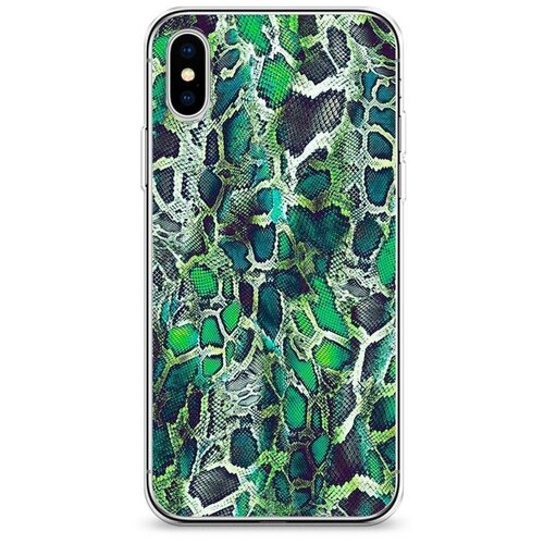 фото Силиконовый чехол "зеленая кожа змеи" на apple iphone xs max (10s max) / айфон иск эс макс case place