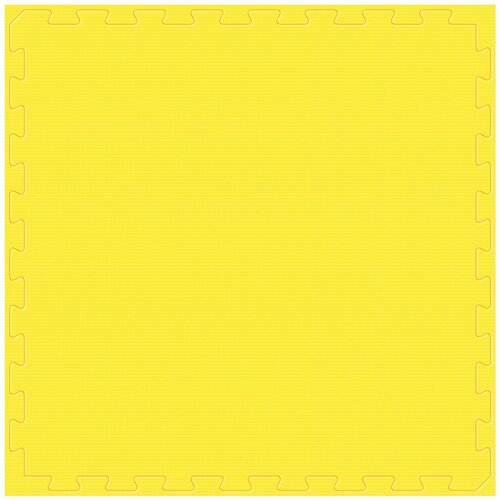 Толстый детский игровой развивающий коврик-пазл 100х100 см. желтый, толщина 2 см.